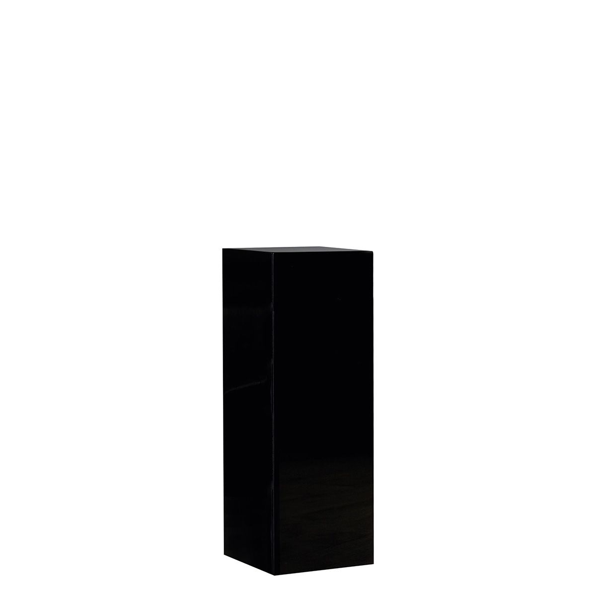 Colonne de présentation ou socle, en résine noire, pour poser une statue. Hauteur 70 cm