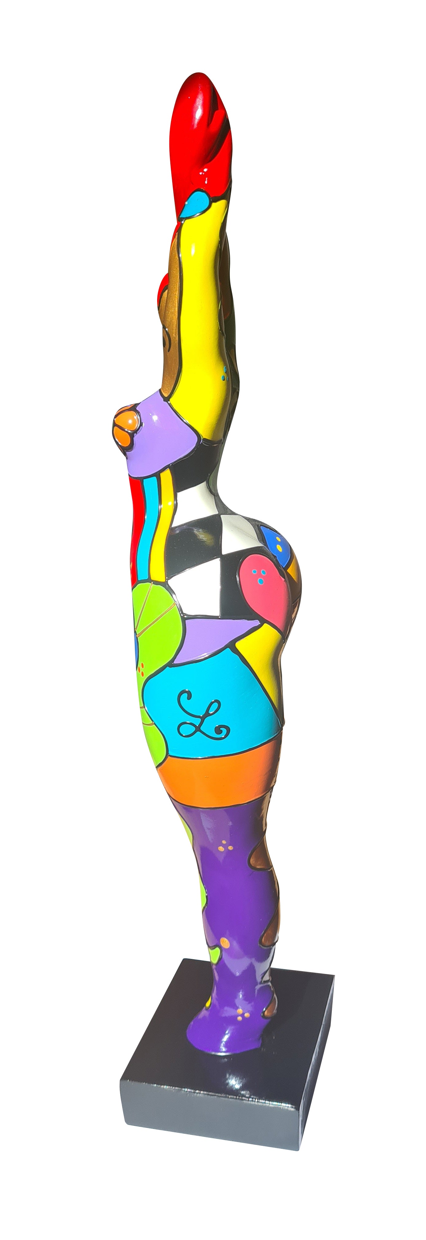 Statue femme ronde Nana modèle "Bella" multicolore, hauteur 52 centimètres