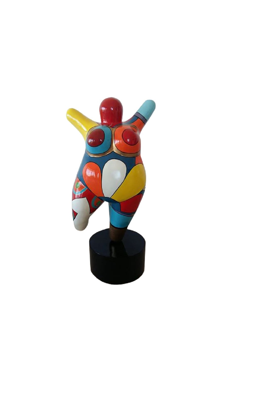 Statue of a woman style "Nana", multicolored resin. Height 10'2 inches (26 centimeters)