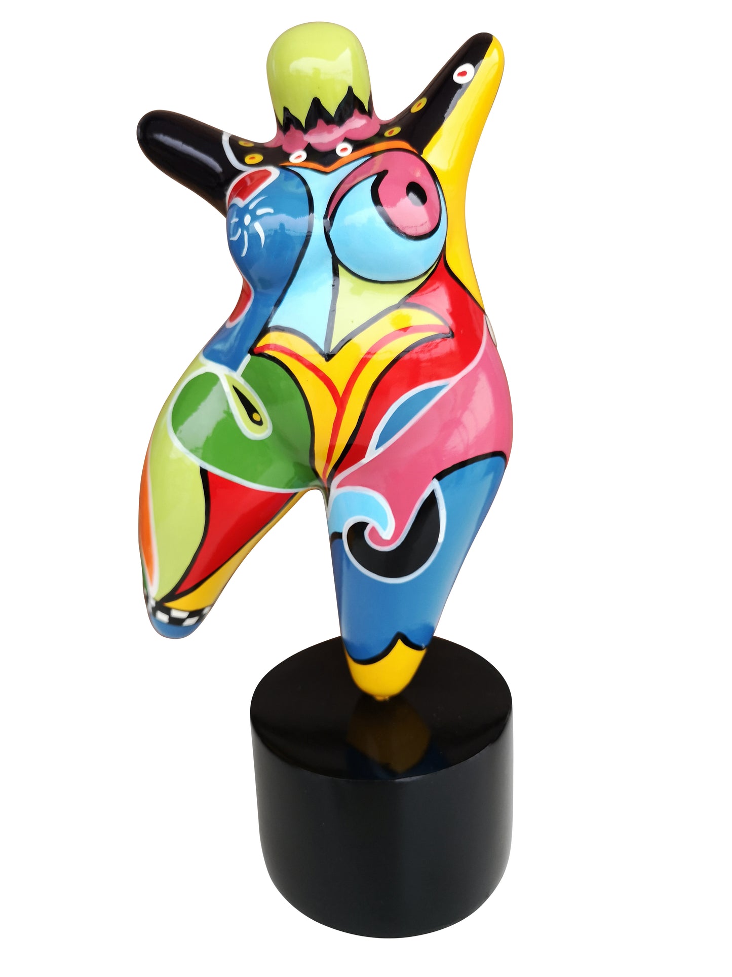 Statue de femme, style Nana Niki de Saint Phalle, résine multicolore. Hauteur 17 centimètres