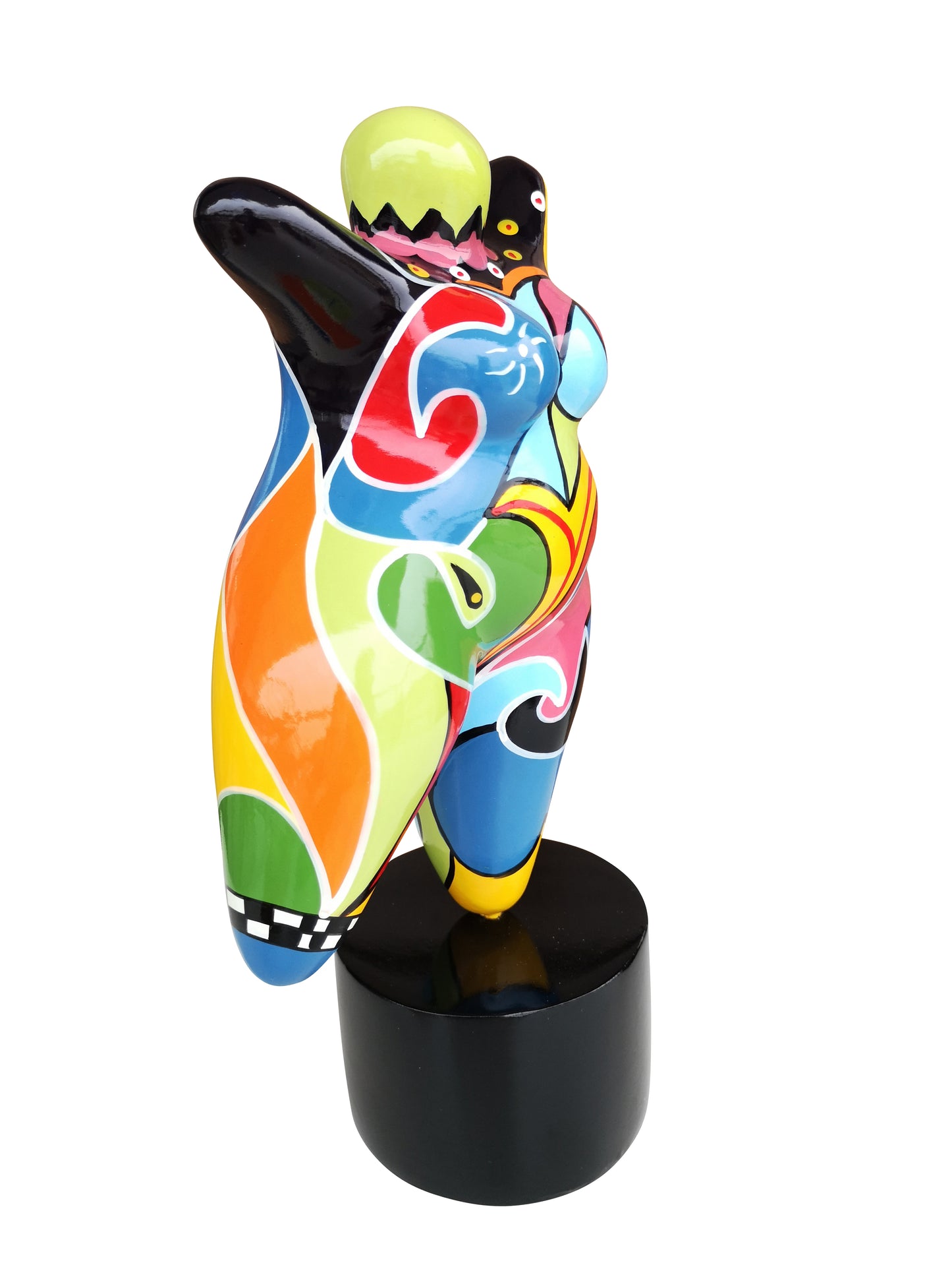 Statue de femme, style Nana Niki de Saint Phalle, résine multicolore. Hauteur 17 centimètres