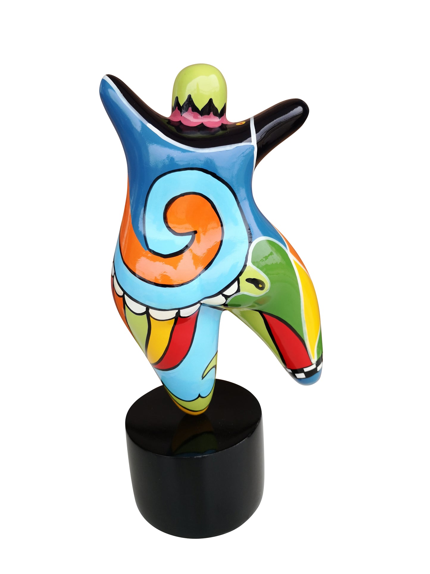 Statue de femme, style Nana Niki de Saint Phalle, résine multicolore. Hauteur 17 centimètres