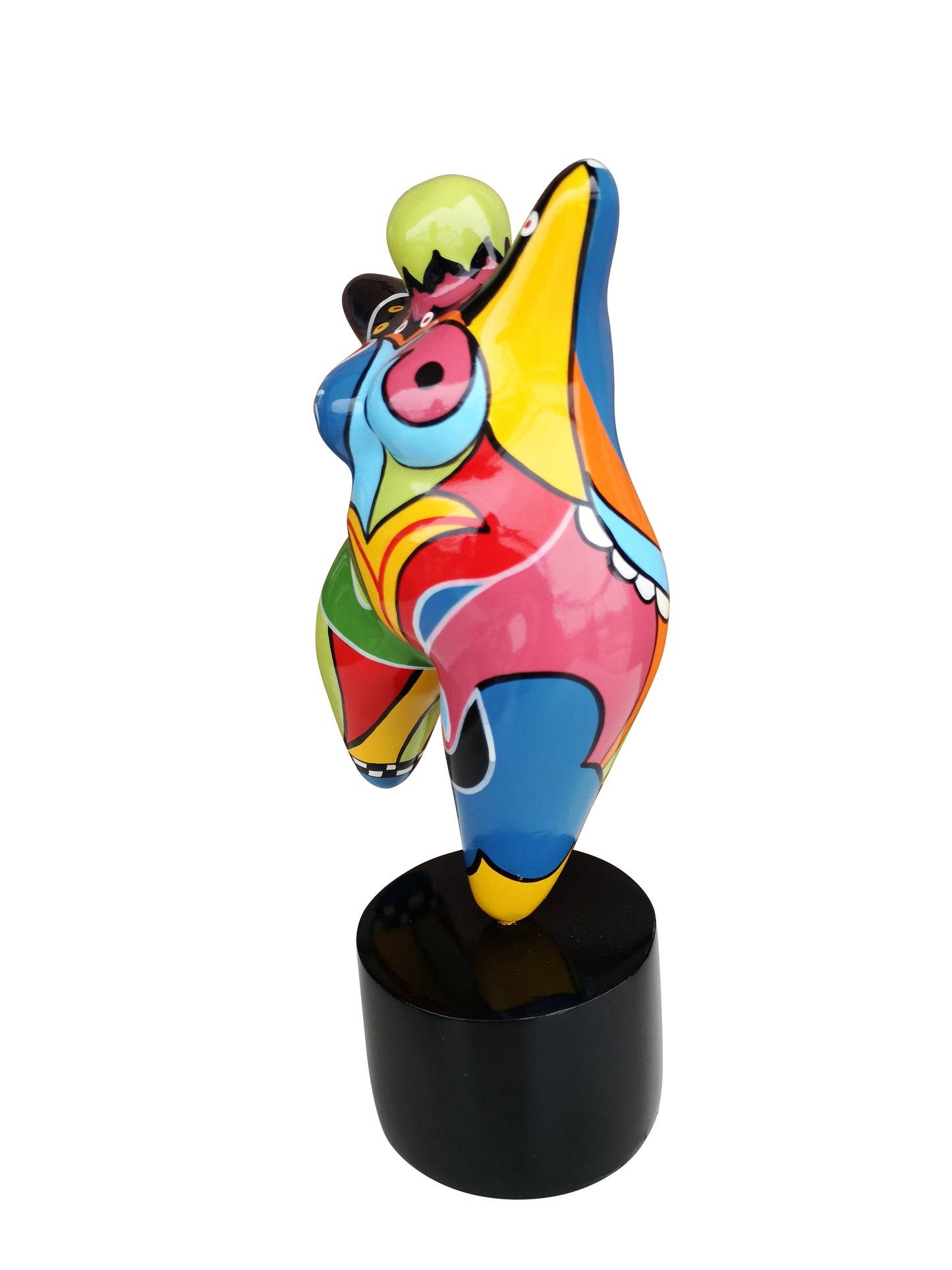 Statue de femme, style Nana Niki de Saint Phalle, résine multicolore. Hauteur 17 centimètres