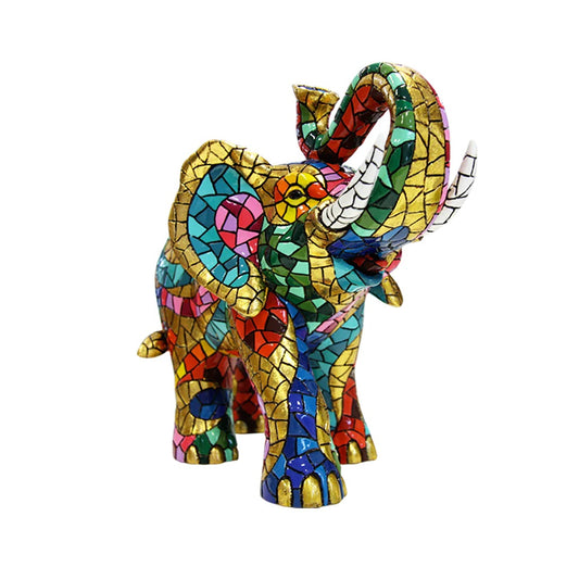 Grande statue éléphant, modèle "Carnival" en mosaïque Barcino. Hauteur 30 cm