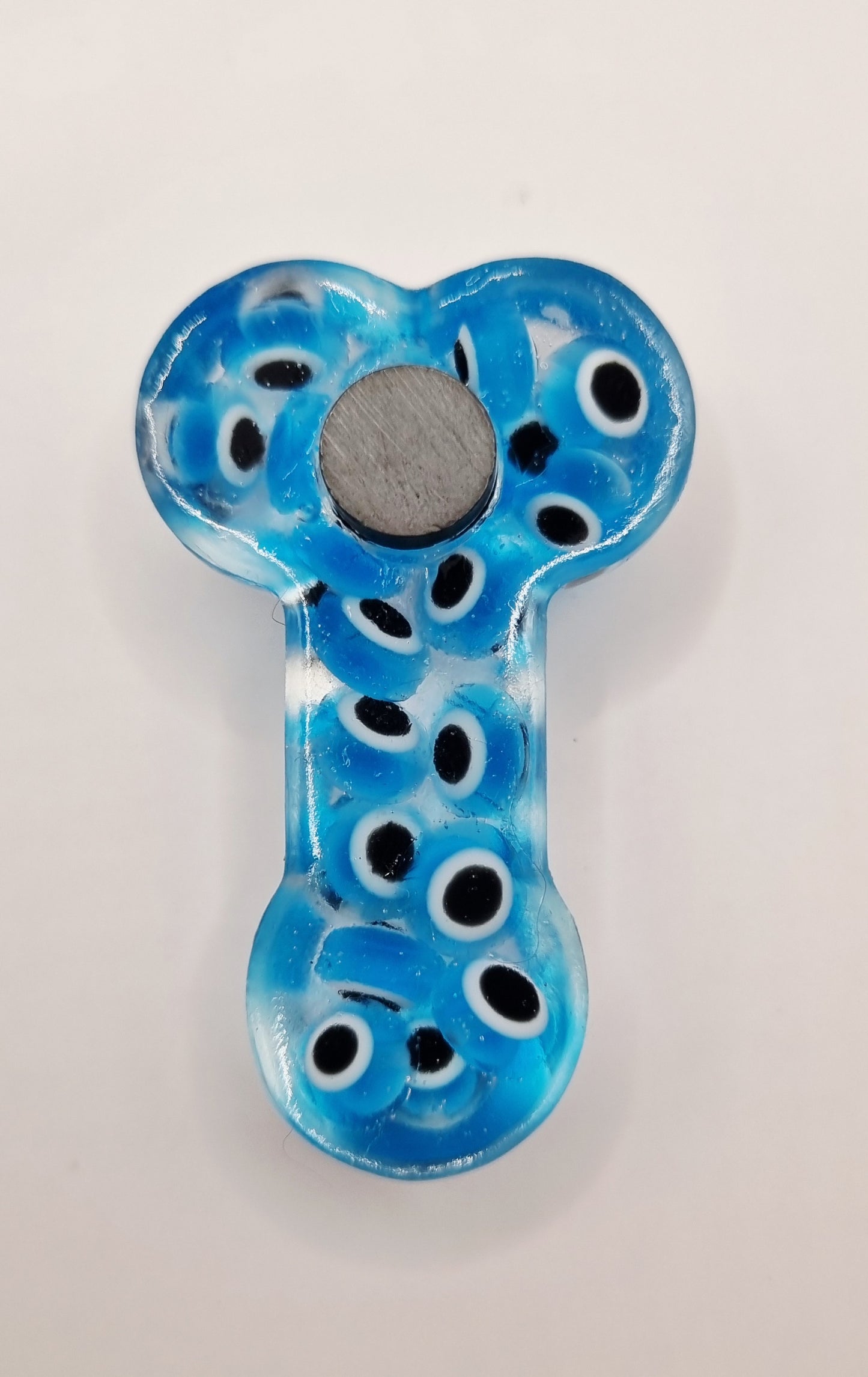 Magnet Zizi en résine avec yeux bleus, déco humour, longueur 5 cm