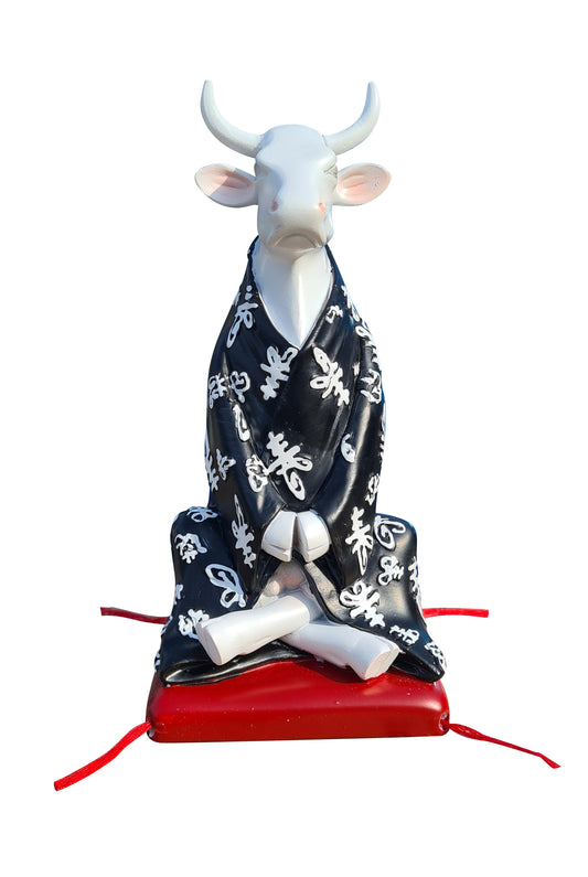 Cow Parade Meditation cow statue, height 5'9 inches (15 centimeters)