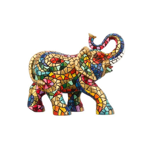 Statue éléphant, en mosaïque Barcino. Longueur 18 centimètres