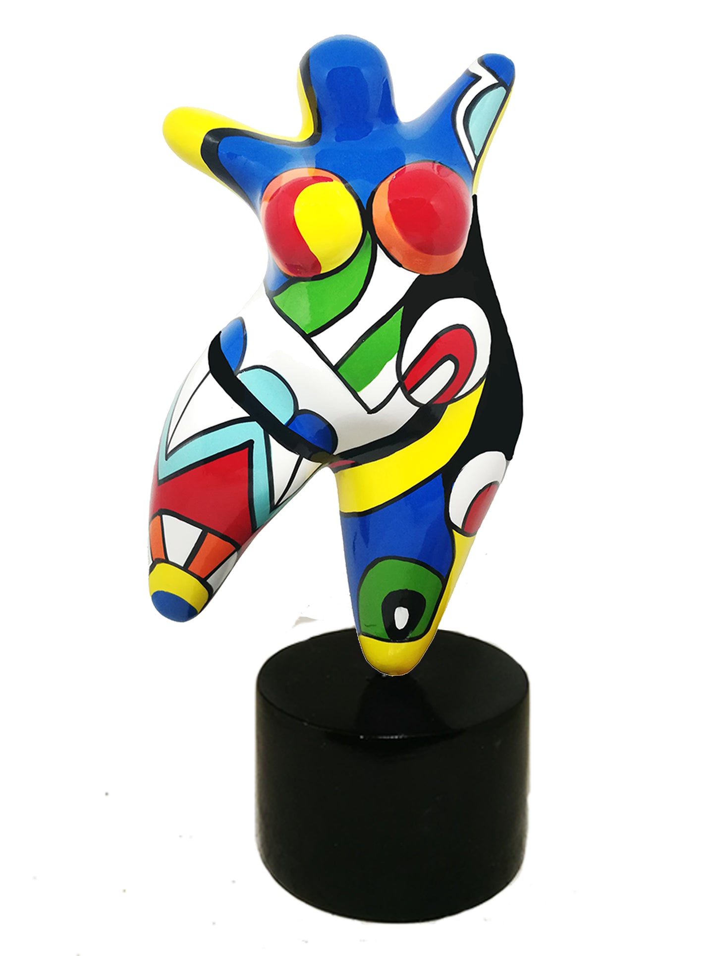 Statue de femme, style Nana Niki de Saint Phalle, résine multicolore. Hauteur 17 centimètres