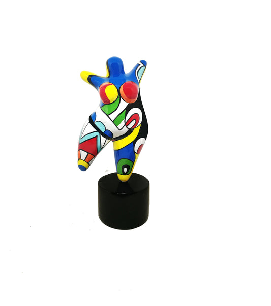 Statue woman, style "Nana" in multicolored resin. Height 12 centimeters