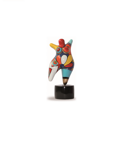 Statue of a woman style "Nana", multicolored resin. Height 6'7 inches (17 centimeters)