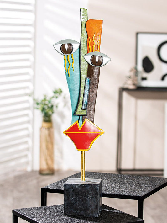 Abstract face, in multicolored resin, height 64 centimeters