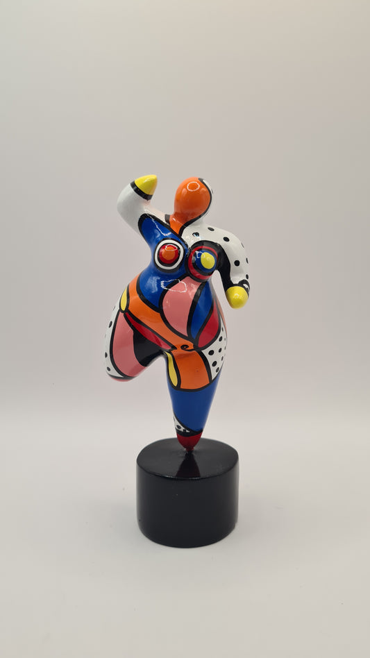 Statue of a woman style "Nana", multicolored resin. Height 15 centimeters
