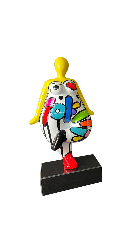 Statue of a woman style "Nana", multicolored resin. Height 12'2 inches (31 centimeters)