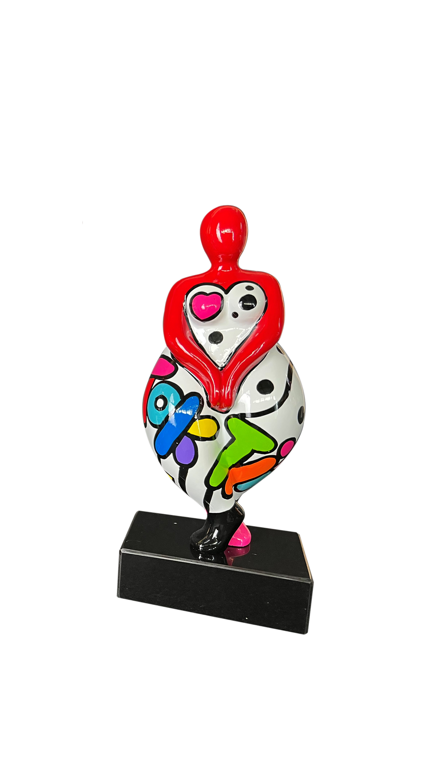 Statue of a woman style "Nana", multicolored resin. Height 12'2 inches (31 centimeters)