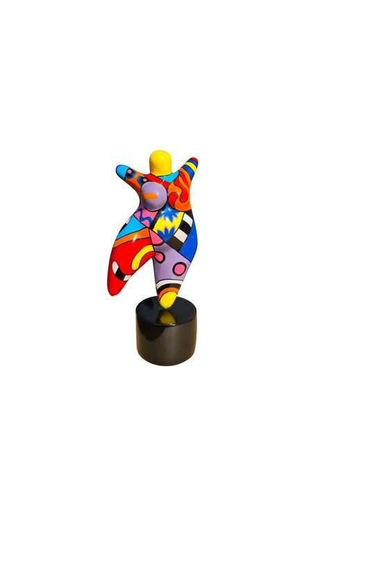 Statue of a woman style "Nana", multicolored resin. Height 6'7 inches (17 centimeters)