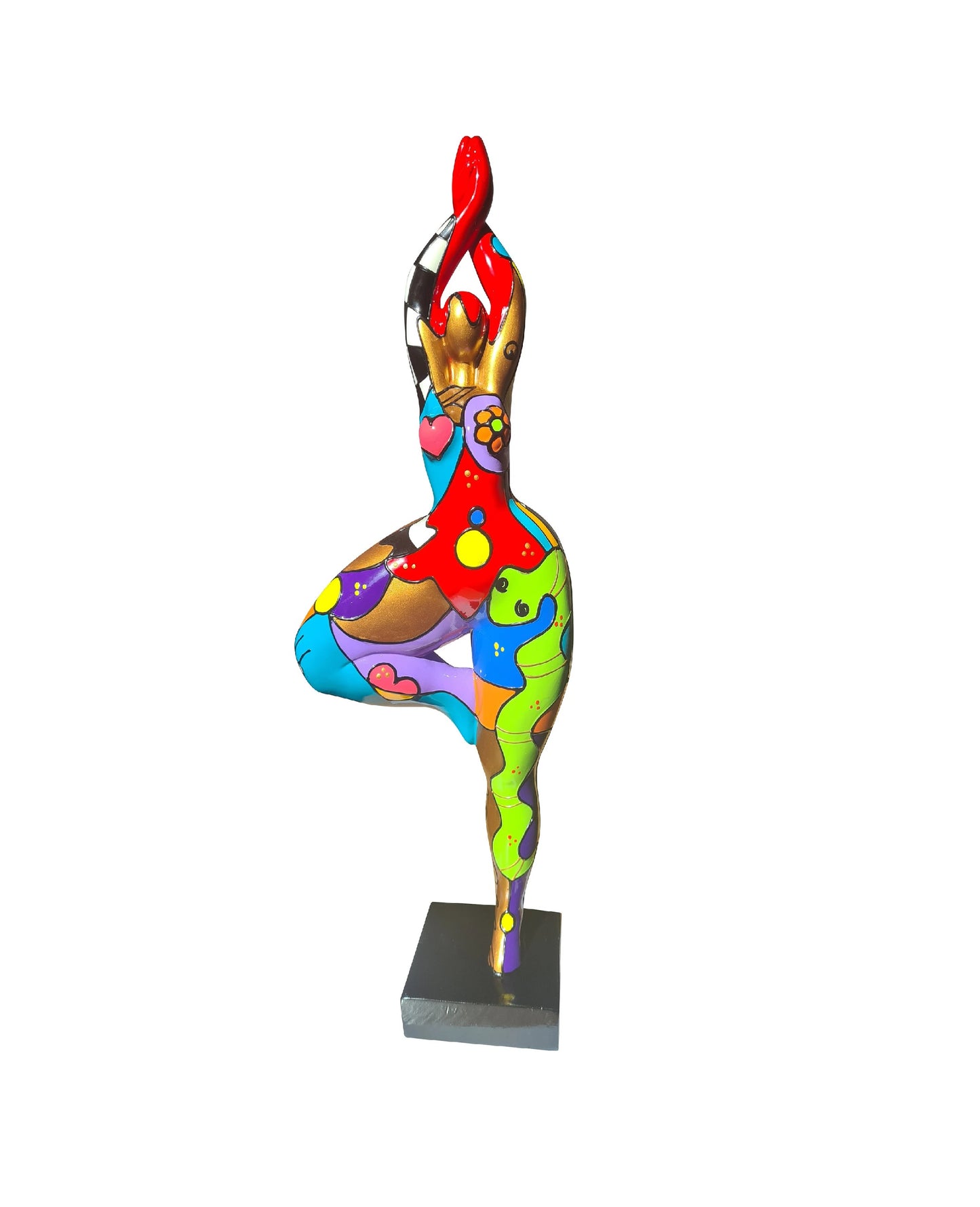 Statue femme ronde Nana modèle "Bella" multicolore, hauteur 52 centimètres