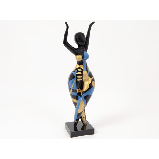 Statue of Nana woman or dancer in multicolored resin. Height 80 centimeters