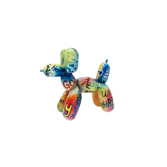 Balloon dog statue in resin, length 7 inches (18 centimeters)