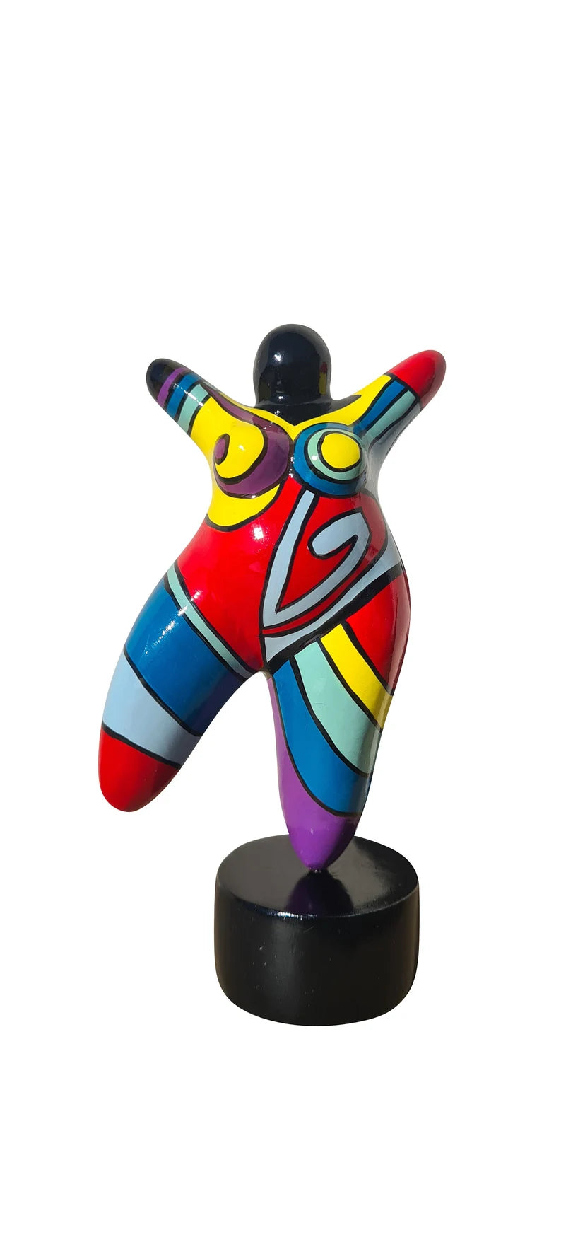 Statue of a woman style "Nana", multicolored resin. Height 10'2 inches (26 centimeters)