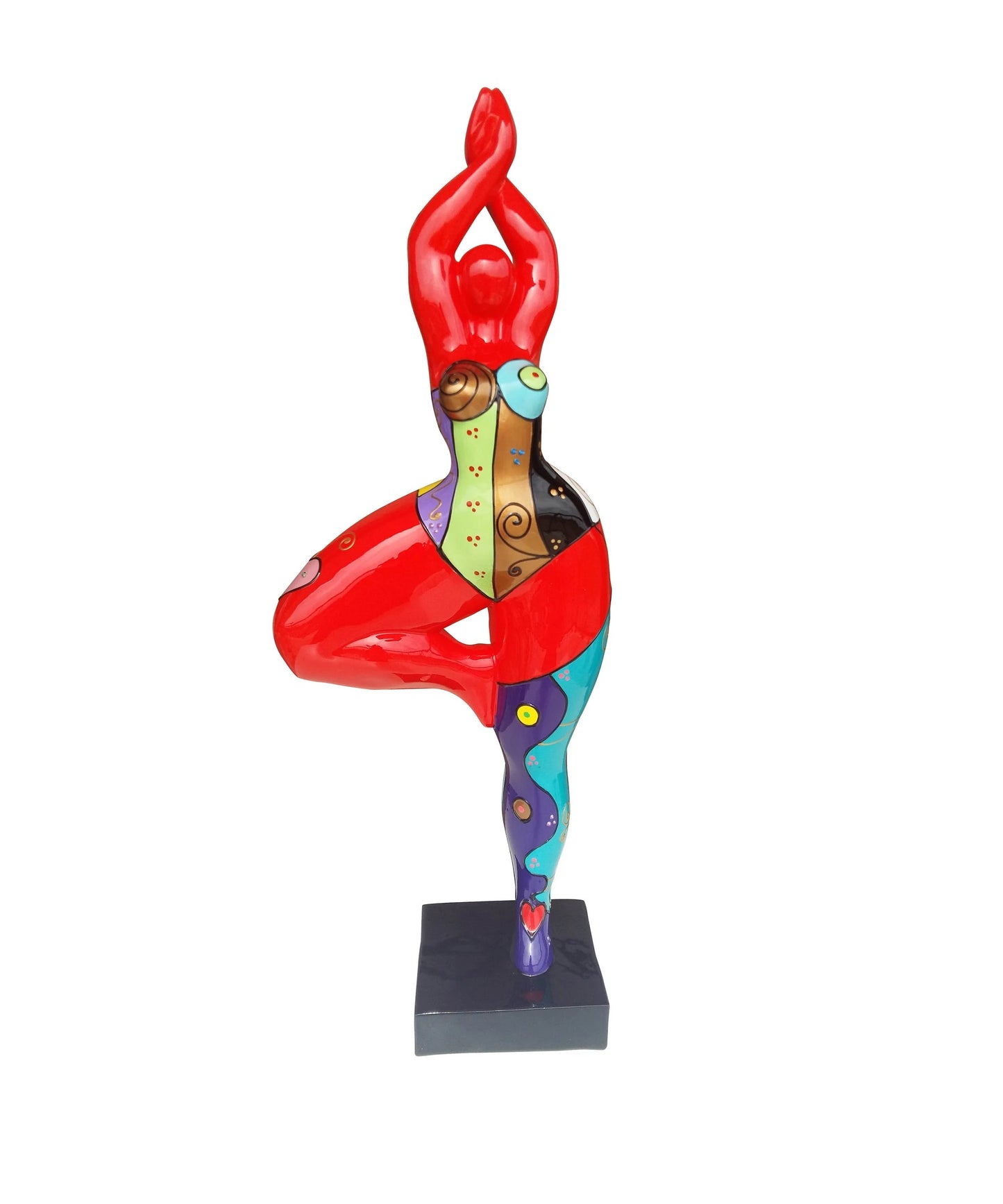 Sculpture femme ou Nana ronde et multicolore, hauteur 52 cm. Modèle Sofia