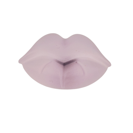 Petit magnet bouche en résine, rose clair, longueur 3,5 cm