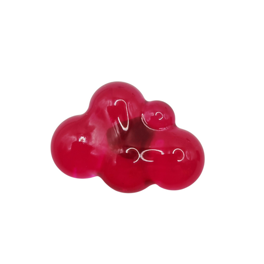 Petit magnet ou aimant frigo en forme de nuage rose, longueur 3 cm