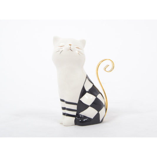 Ceramic cat statue. Height 5'5 inches (14 centimeters)