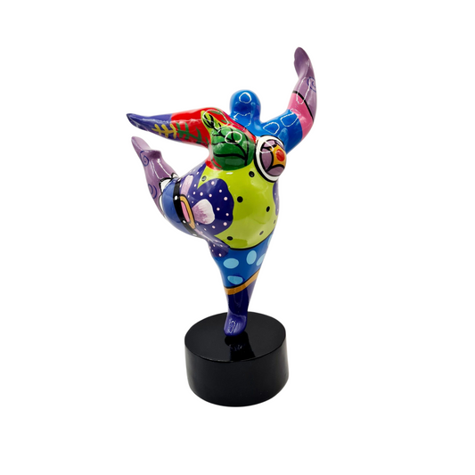 Statue of a woman style "Nana", multicolored resin. Height 15 inches (38 centimeters)