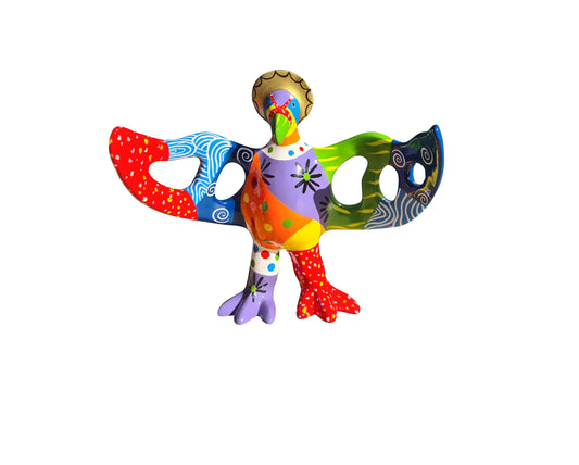 Bird statue "Lover", multicolored resin, length 8'6 inches (22 centimeters)
