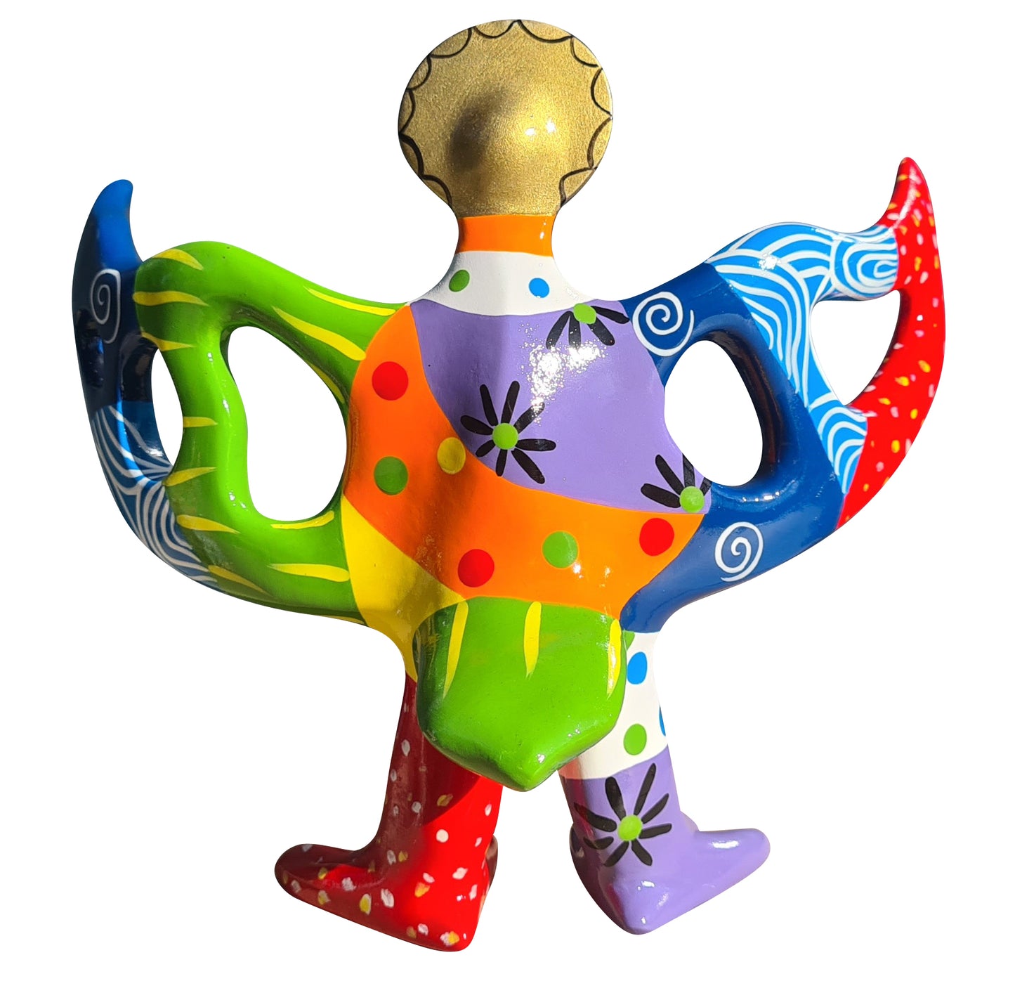 Bird statue "Lover", multicolored resin, length 8'6 inches (22 centimeters)