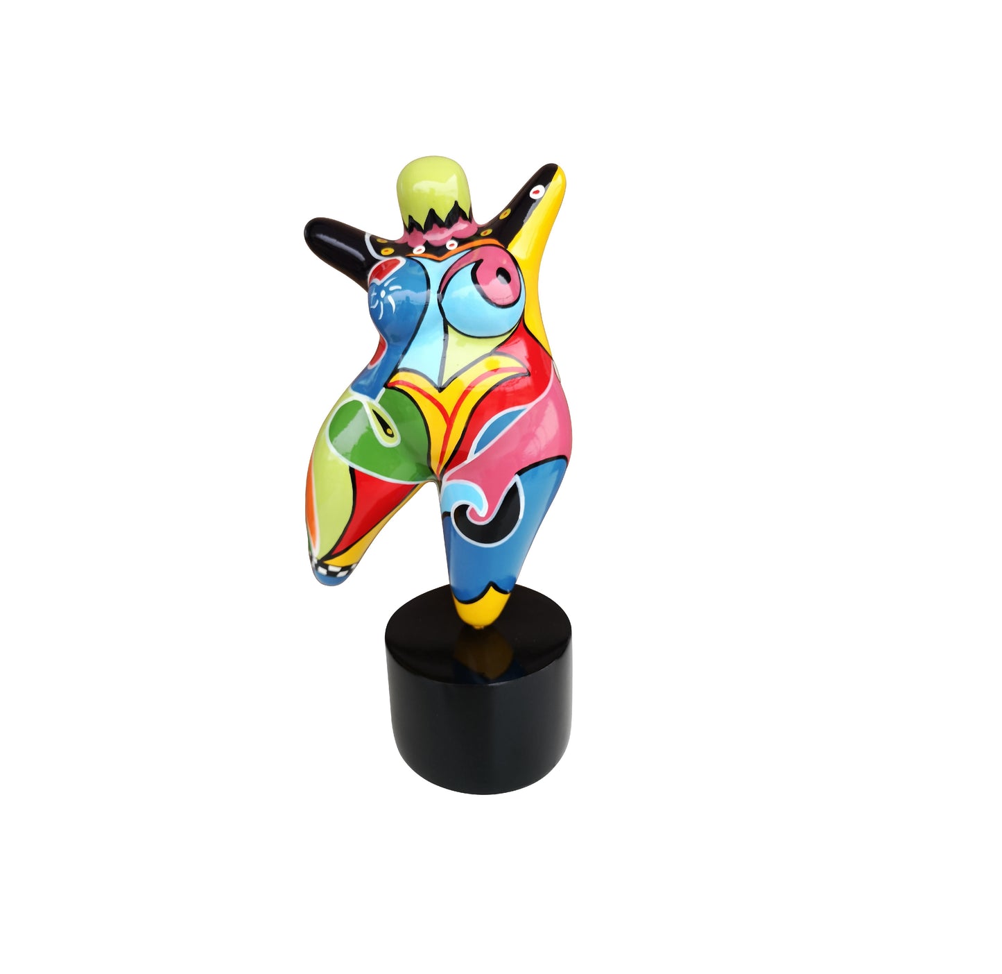 Statue de femme, style Nana Niki de Saint Phalle, résine multicolore. Hauteur 17 centimètres