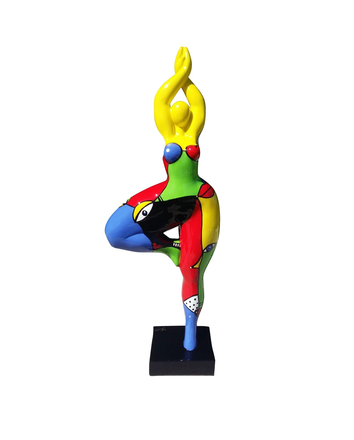 Sculpture femme ou Nana ronde et multicolore, hauteur 52 cm. Modèle Pyca