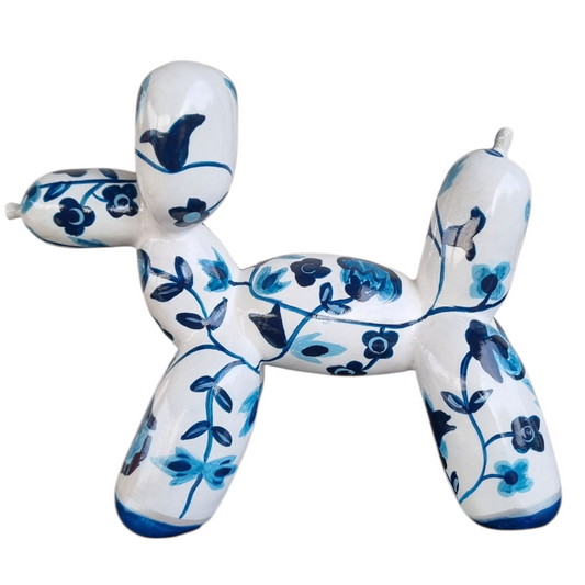 Statue chien Ballon en résine, 18 par 16 centimètres