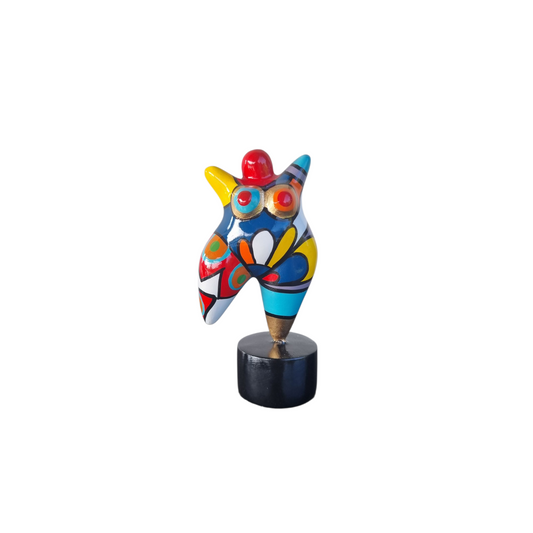 Statue of a woman style "Nana", multicolored resin. Height 4'7 inches (12 centimeters)