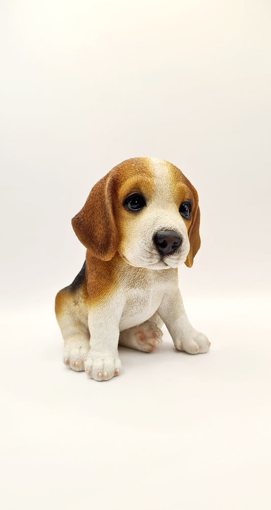 Statue chiot Beagle en résine, hauteur 16 centimètres