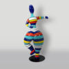 Statue of Nana woman or dancer in multicolored resin. Height 180 centimeters